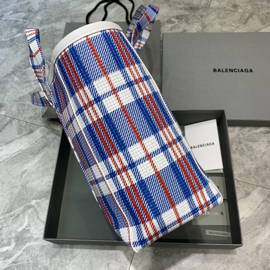 Balenciaga Tote Handbag Shopping Bag Blue/White